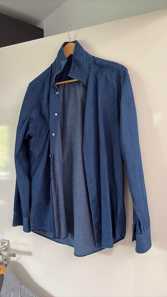 Distinction Mc Gregor blouse overhemd maat 48/50 of M blauw, Ophalen of Verzenden, Zo goed als nieuw, Blauw, Halswijdte 39/40 (M)