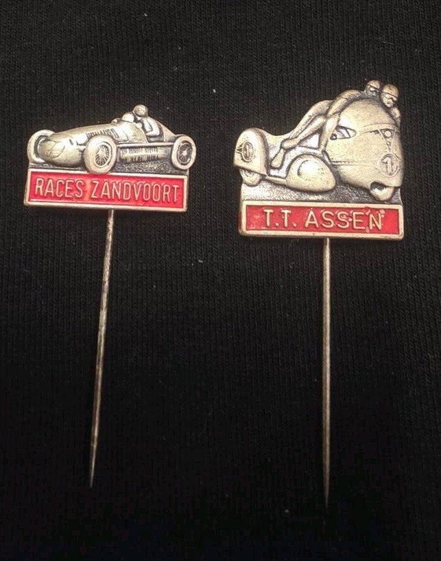 Vintage Speldjes TT Assen en Races Zandvoort, Ophalen of Verzenden, Gebruikt, Motoren