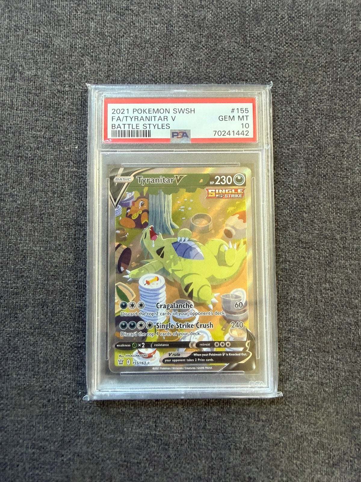 Psa 10 Tyranitar V #155, Ophalen of Verzenden, Zo goed als nieuw