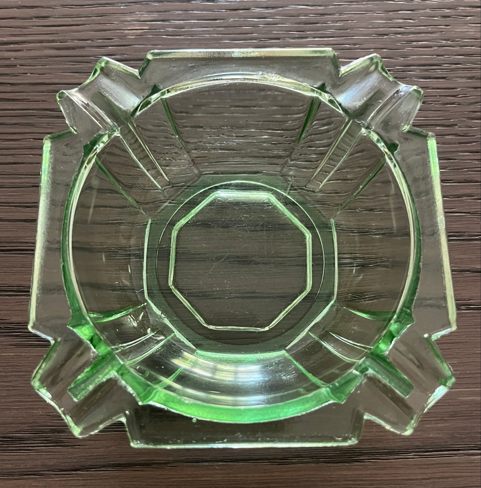 Vintage groene Art Deco Asbak, Antiek en Kunst, Ophalen of Verzenden