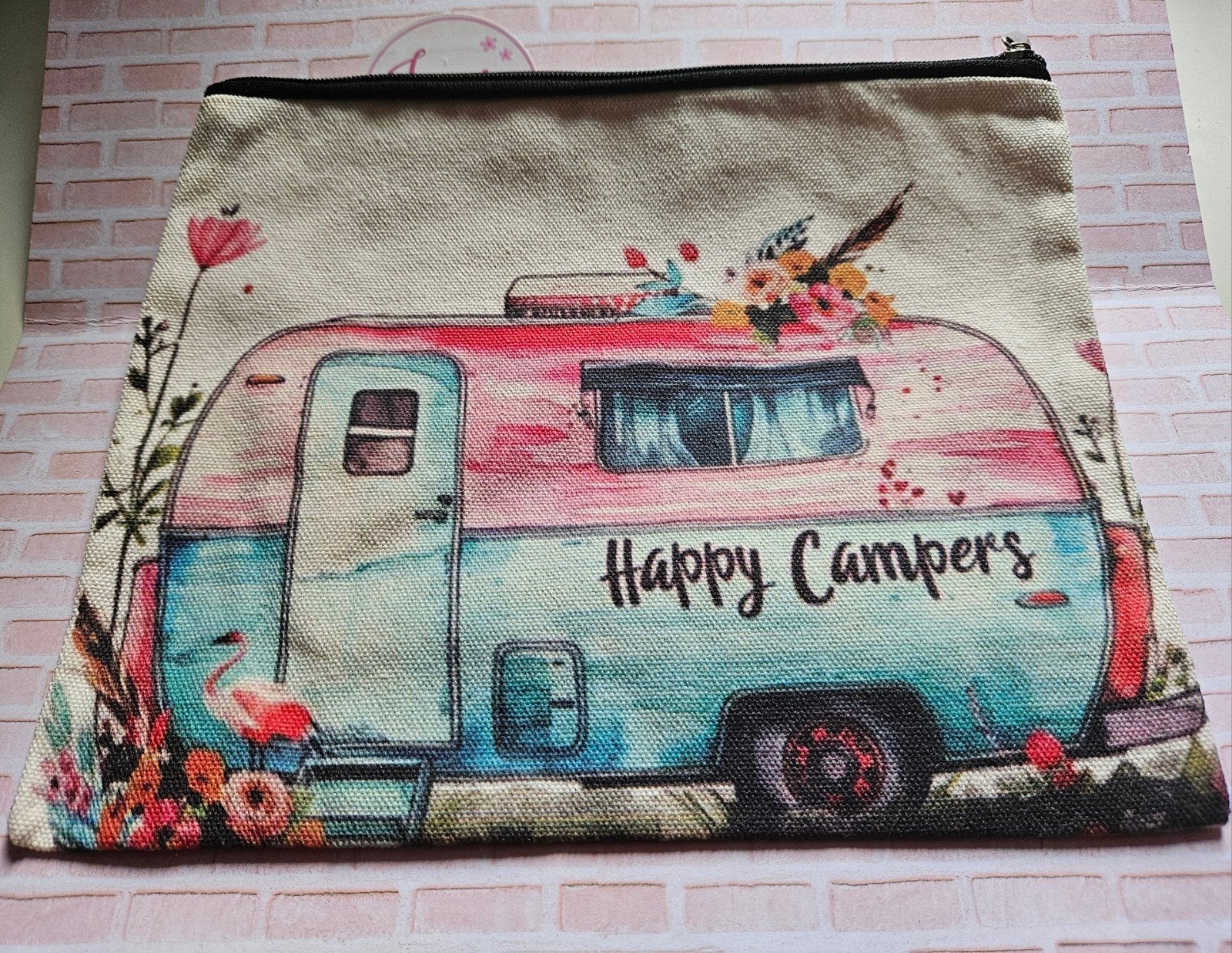Happy Campers etui / toilettasje / make-up tasje, Ophalen of Verzenden, Nieuw, Dame