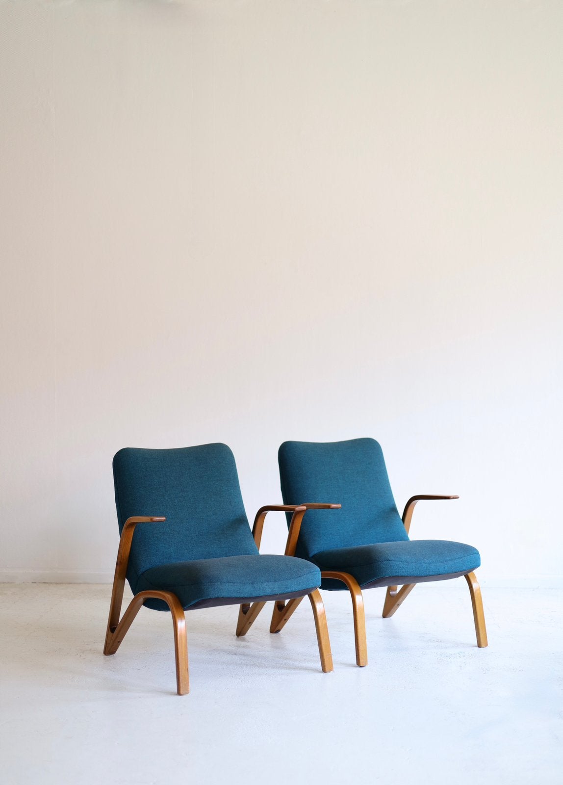 Set van twee vintage fauteuils Paul Bode, jaren 50, Ophalen, Minder dan 75 cm, Design, Tijdperk
