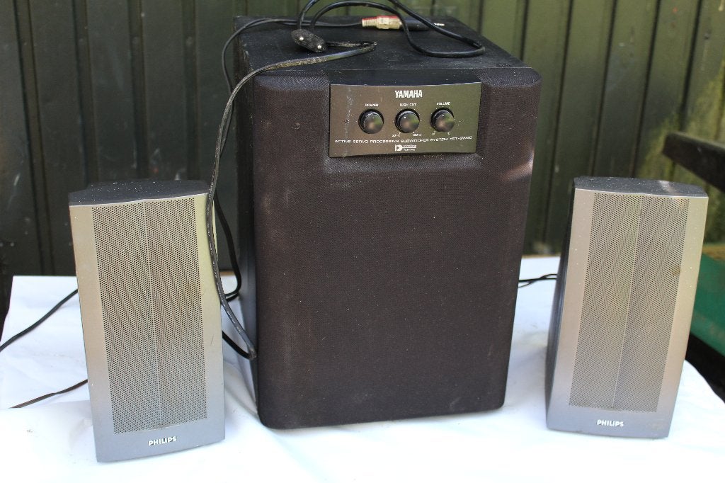 Yamaha YST-SW40 subwoofer met Philips speakers, Gebruikt, Losse componenten, Speakers, Ophalen