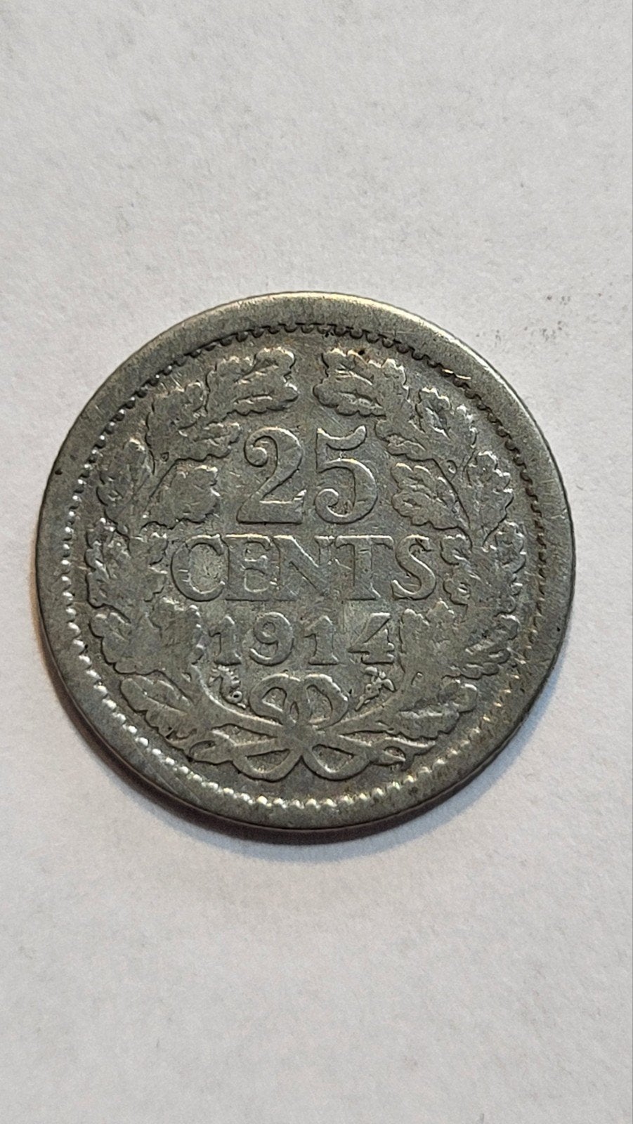 Kwartje 1914 - 25 cent Koningin Wilhelmina, Postzegels en Munten, Munten | Nederland, Zilver, 25 cent, Ophalen of Verzenden, Koningin Wilhelmina