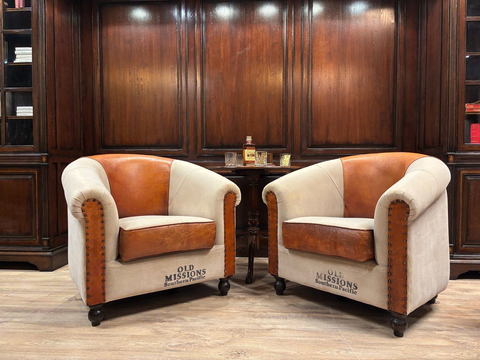 2x Clubfauteuils cognac western