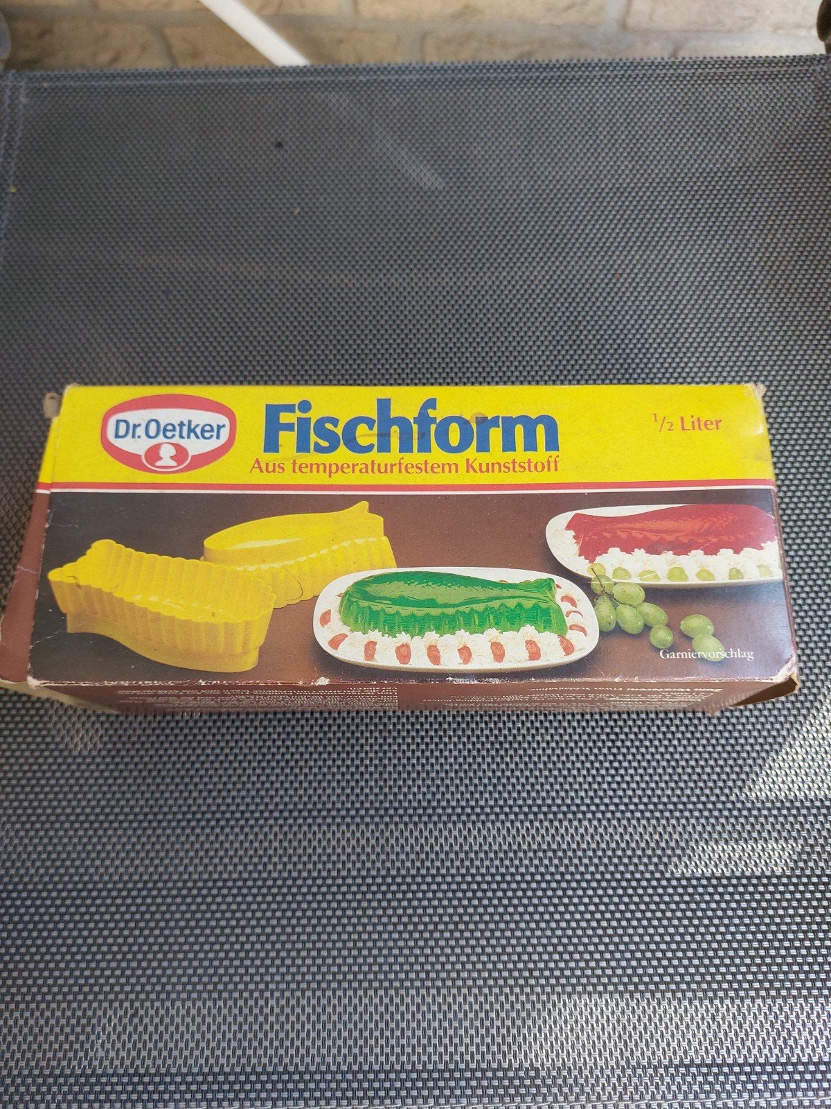 Fr Oetker Visvorm in originele verpakking retro, Ophalen of Verzenden, Huis en Inrichting