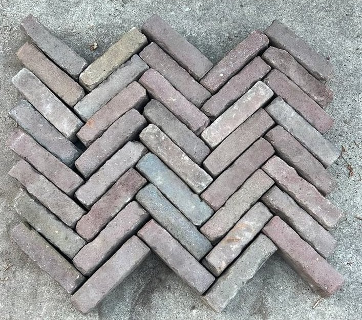 42m2 Gebakken Waaltjes, Tuin en Terras, Ophalen of Verzenden, Zo goed als nieuw, Keramiek, Klinkers