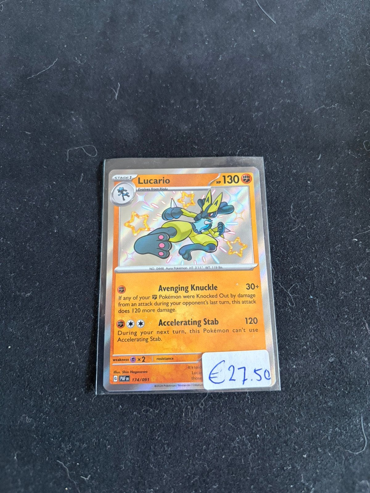 Lucario 174/091 - Paldean Fates Pokemon kaart, Ophalen, Zo goed als nieuw