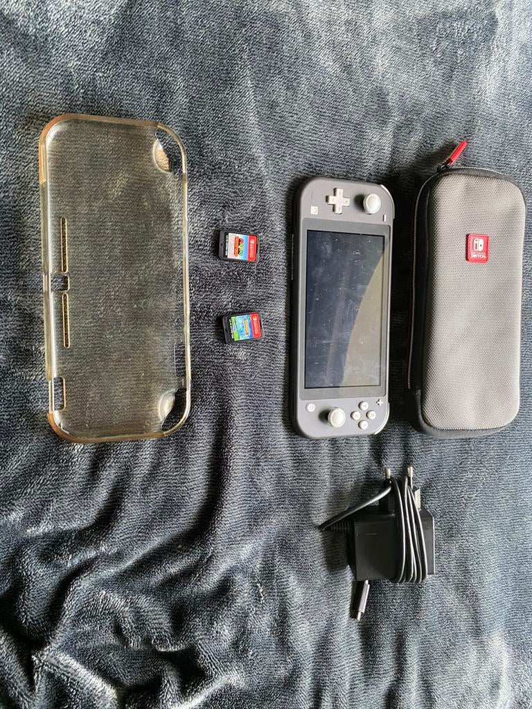 Nintendo switch lite, Ophalen of Verzenden, Grijs, Gebruikt, Met beschermhoes of tas