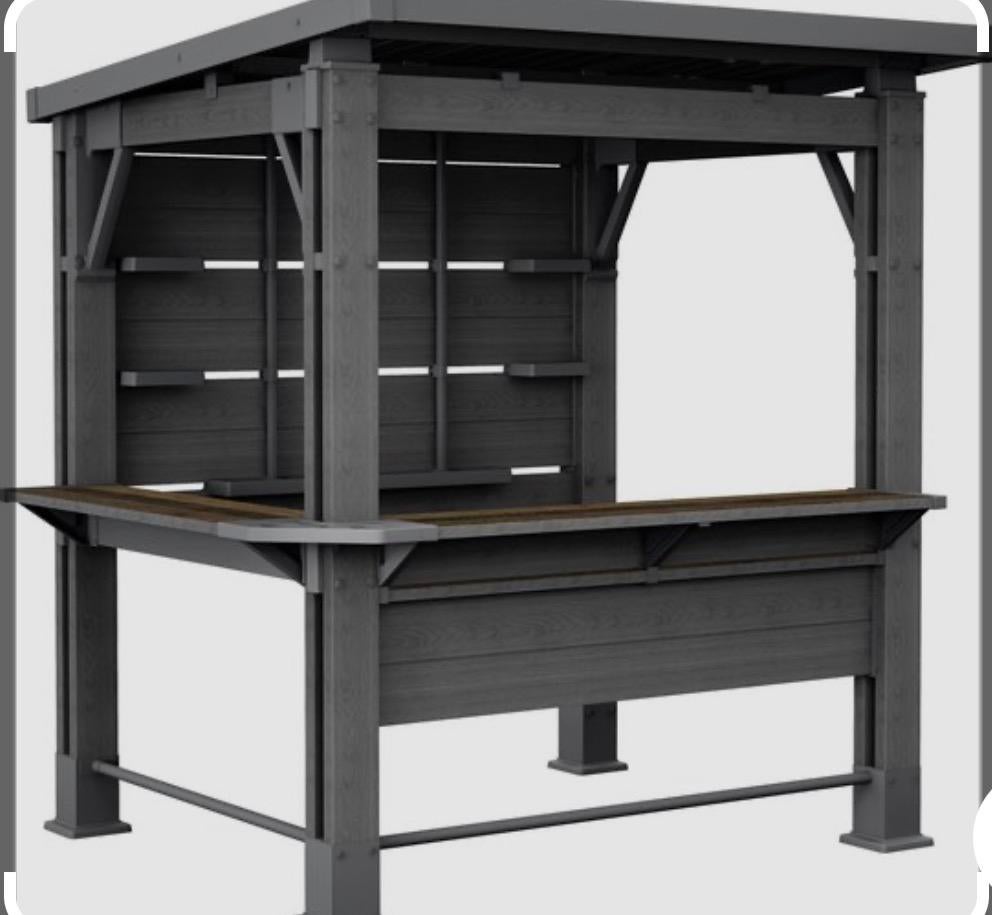 Keter Bar Gazebo - Buitenbar 200x230x238cm Antraciet/Walnut, Ophalen, Nieuw