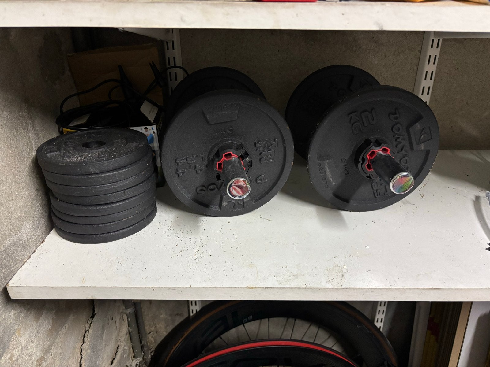 Dumbbell set met halterschijven - Domyos 20kg, Ophalen, Gebruikt, Armen, Dumbbell