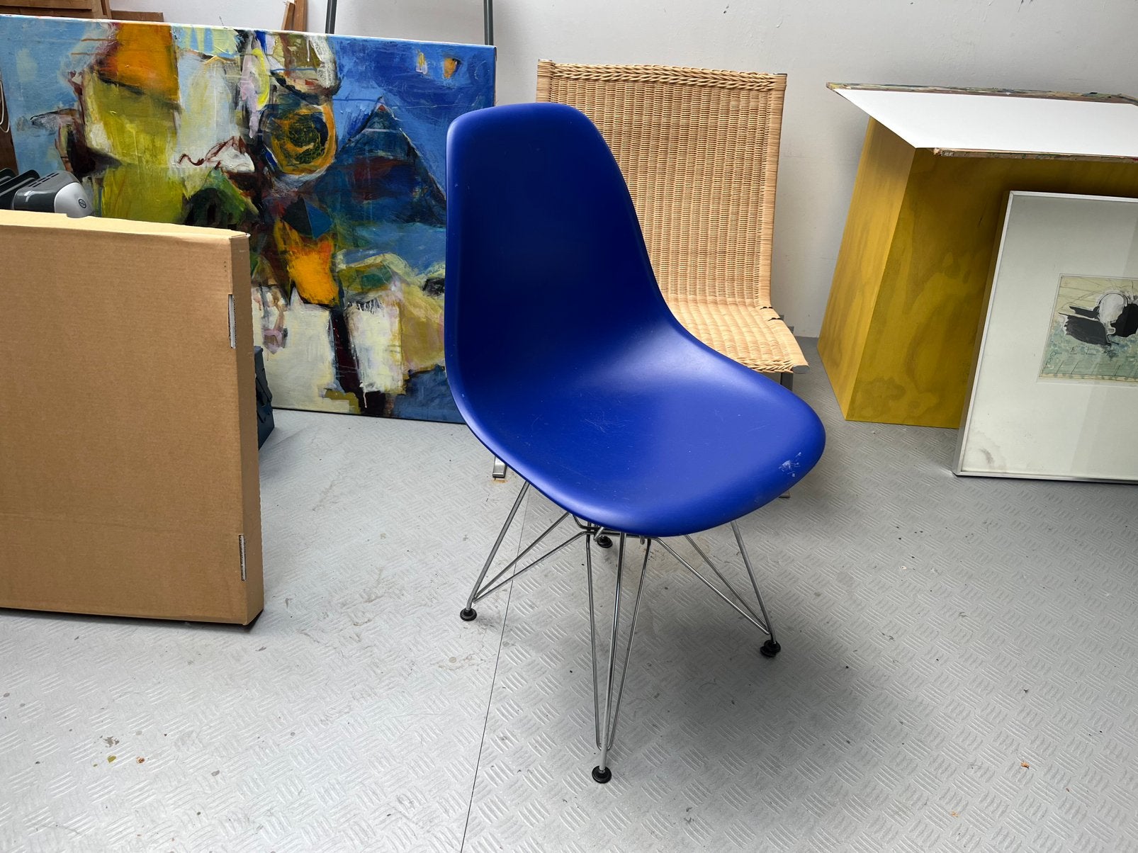 Vitra Eames DSR stoel blauw, Huis en Inrichting, Stoelen, Ophalen, Kunststof, Gebruikt, Blauw