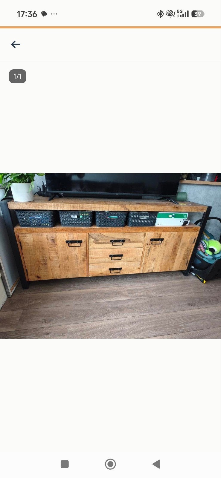 Mangohout en dressoir, Ophalen, Zo goed als nieuw, 25 tot 50 cm, 150 tot 200 cm