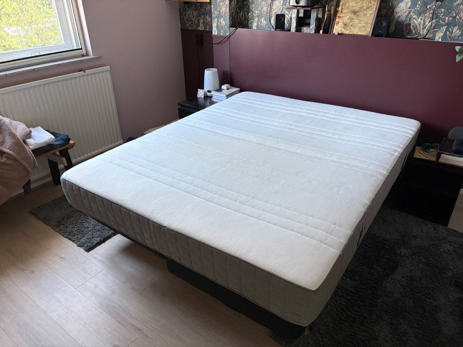 GRATIS boxbring 160x200 cm zwart., Ophalen, Gebruikt, Zwart, Tweepersoons