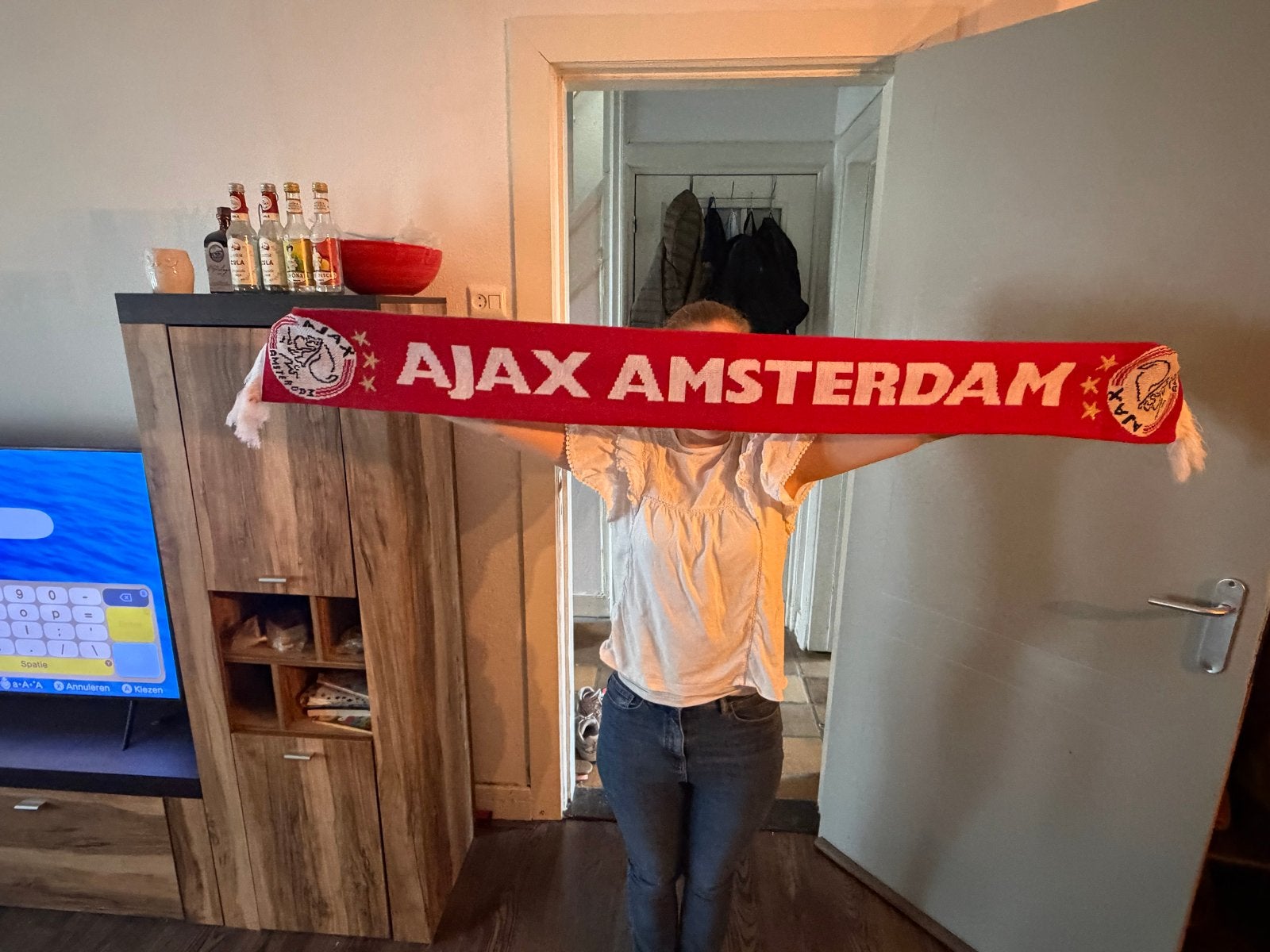 2 x Ajax Sjaal van CL wedstrijden ORIGINEEL, Ophalen of Verzenden, Zo goed als nieuw, Ajax, Vaantje of Sjaal