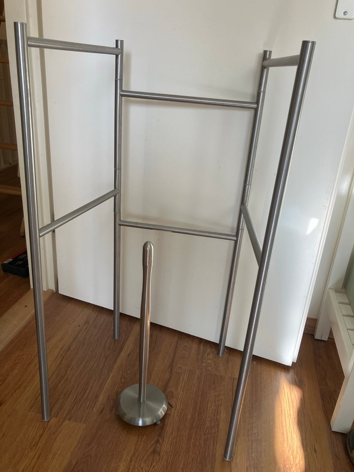 IKEA RVS Handdoekrek en toiletrolhouder, Ophalen of Verzenden, Zo goed als nieuw, Zilver, Metaal