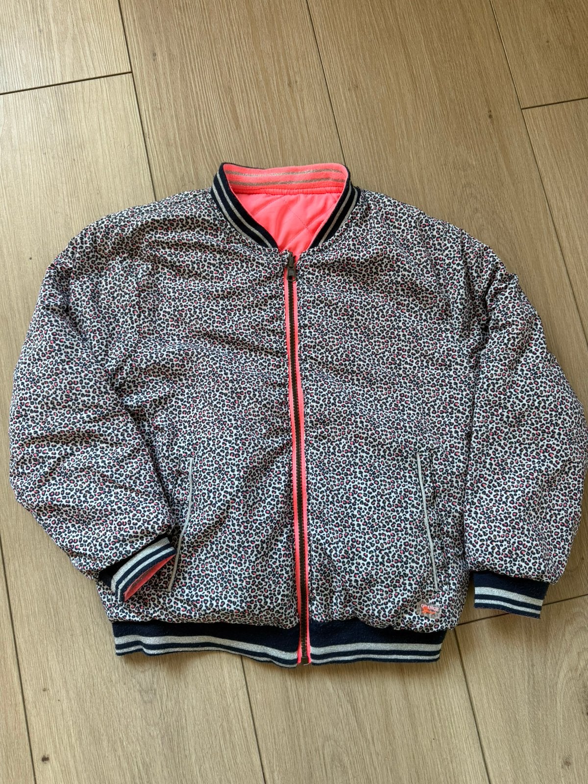 Meisjes jas Orange Stars maat 134/140. (2 kanten te dragen), Ophalen of Verzenden, Zo goed als nieuw, Meisje, Jas