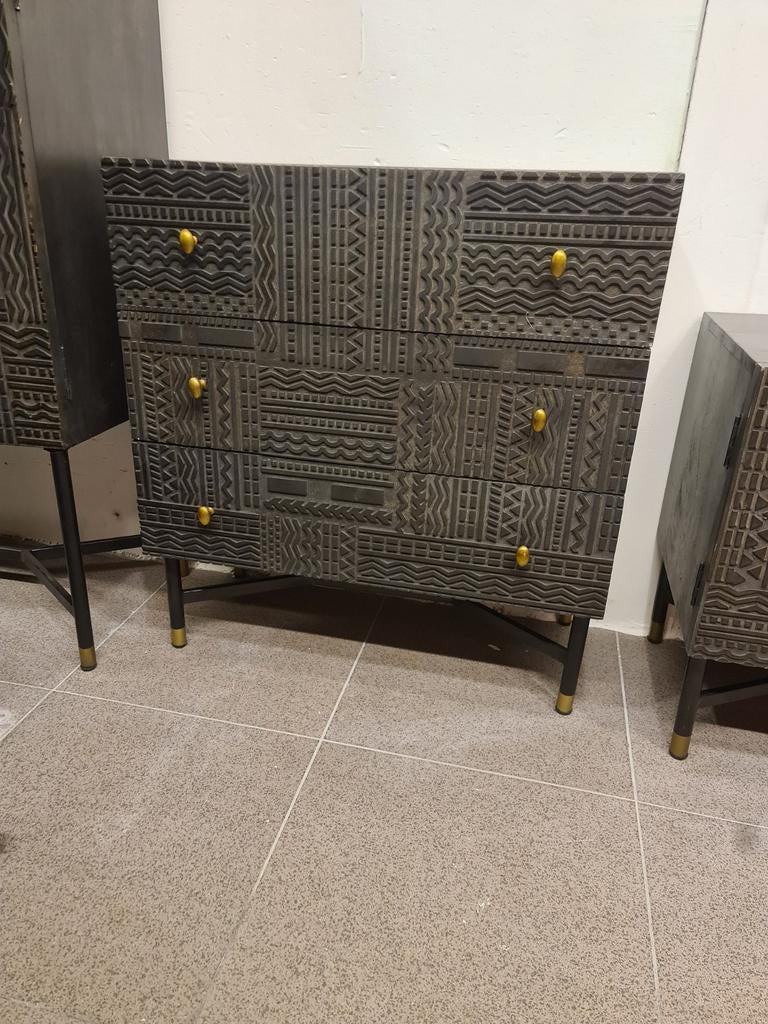 Nieuw ladekast Eleonora Isa 75x80x35cm donker mangohout €175, Huis en Inrichting, Kasten | Ladekasten, Ophalen, Industrieel landelijk barok brocante koloniaal boheems vintage