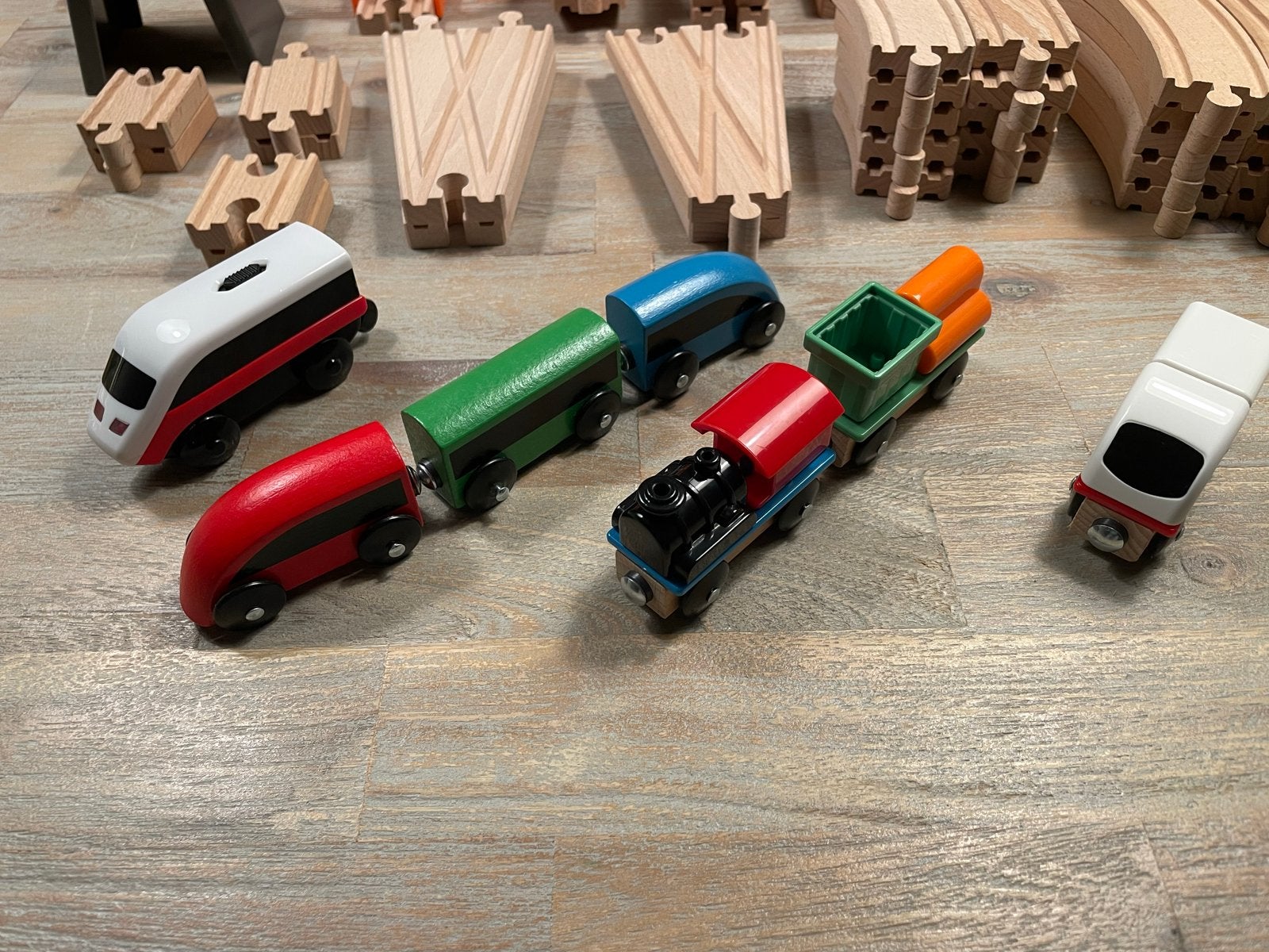 Complete Ikea Lillabo Treinset & Houten Blokken Set, Ophalen of Verzenden, Zo goed als nieuw, Overige merken