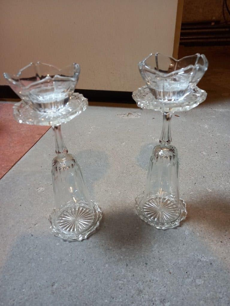 Glazen kandelaars, Overige materialen, Nieuw, Ophalen of Verzenden, Kandelaar