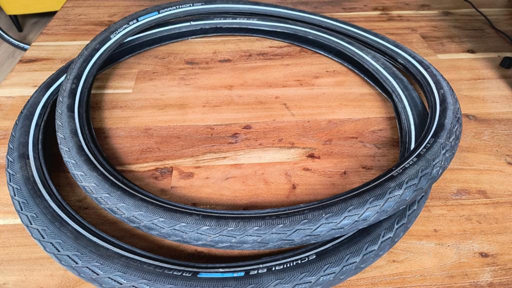 2x Schwalbe Marathon 50-622 28x2.00 zgan, Band, Ophalen of Verzenden, Zo goed als nieuw, Rubber