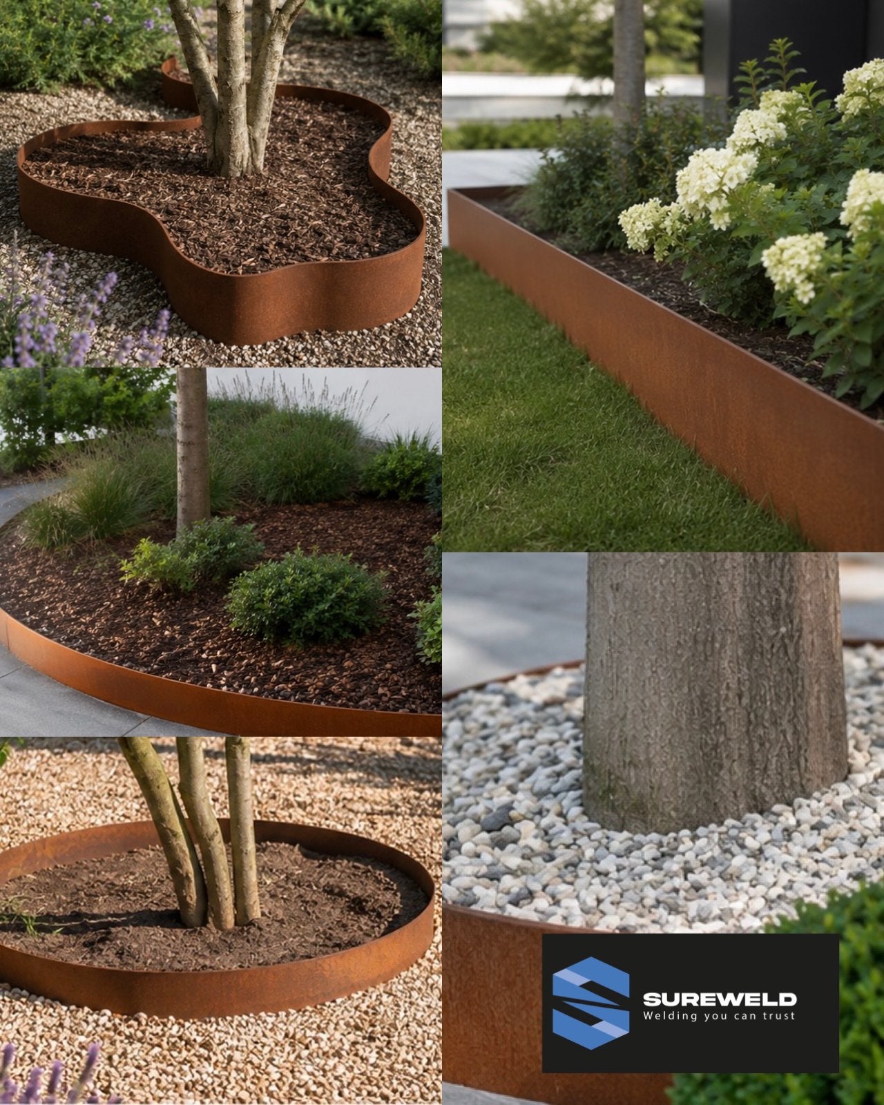 Cortenstaal borderrand voor tuin en boom, Ophalen, Overige materialen, 100 tot 200 cm, Nieuw