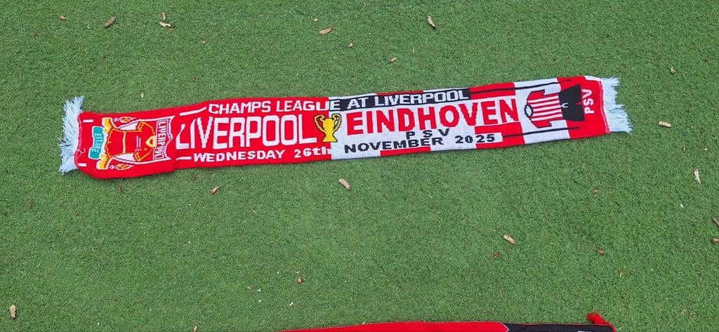 Liverpool vs psv sjaal 2025 (10526), Ophalen of Verzenden, Zo goed als nieuw, ., Vaantje of Sjaal