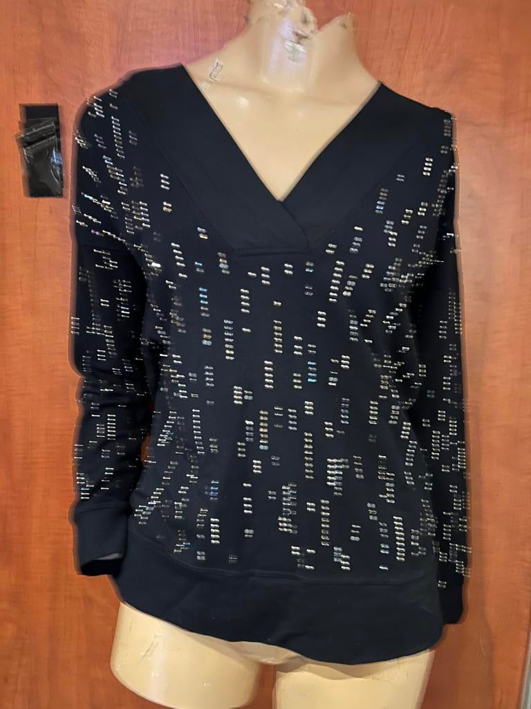 VDP viadelleperle trui met strass  m it 44 origineel zgan, Ophalen of Verzenden, Zo goed als nieuw, Maat 38/40 (M), Blauw