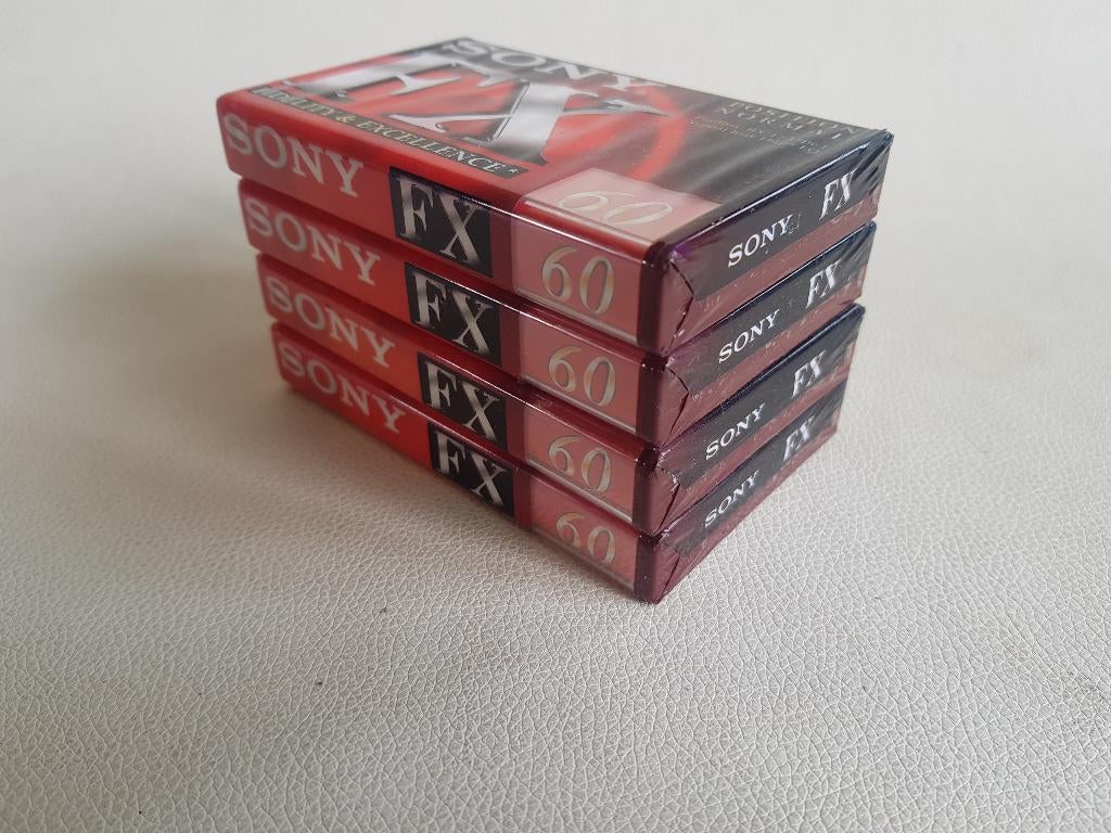 NOS Vintage Sony FX 60 Blank Cassette Tapes New Sealed x4, Overige genres, 1 bandje, Ophalen of Verzenden, Zo goed als nieuw