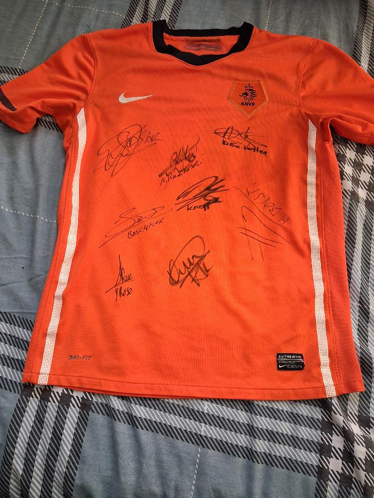 Oranje voetbalshirt Nederlands Elftal met Handtekeningen, Ophalen of Verzenden, Gebruikt, Overige binnenlandse clubs, Shirt