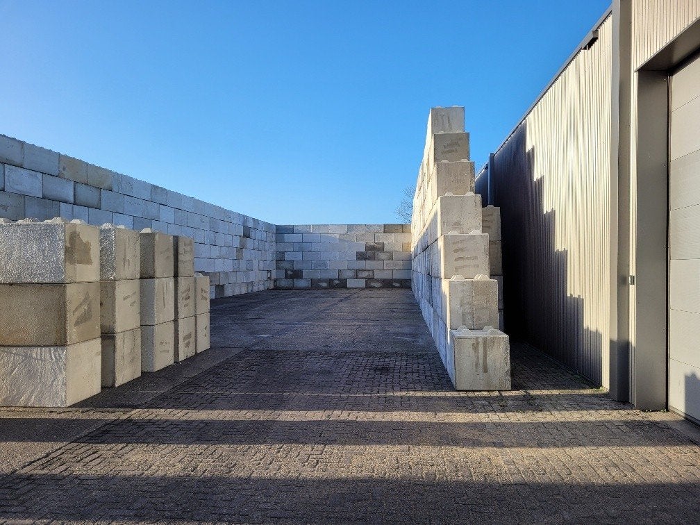 beton blokken stapelblokken, Tuin en Terras, Tegels en Klinkers, Ophalen, Overige typen, Nieuw, Minder dan 5 m²