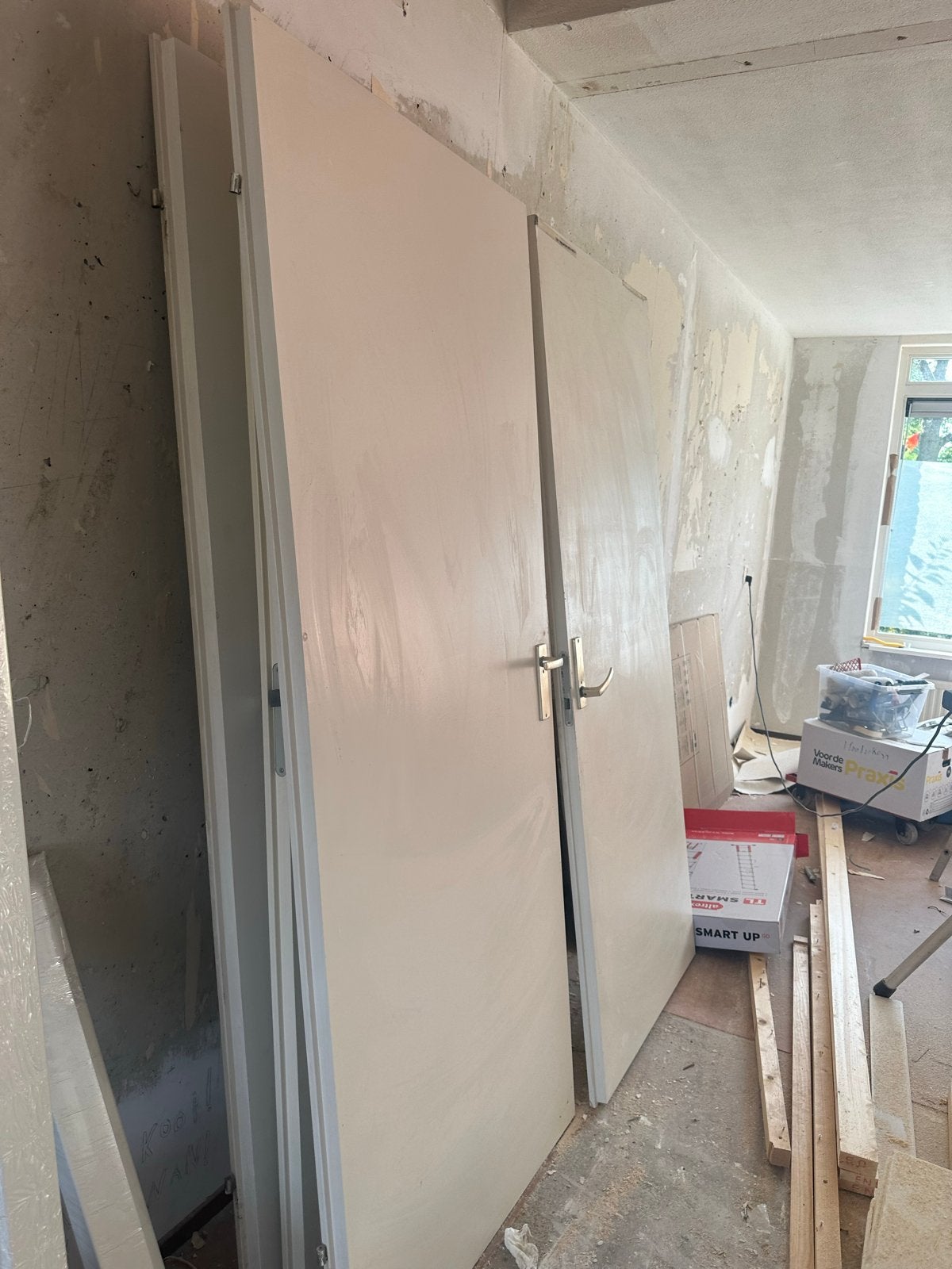 4 gebruikte opdekdeuren (83x201cm) incl. 1 brandwerende, Ophalen, Gebruikt, 80 tot 100 cm, Binnendeur