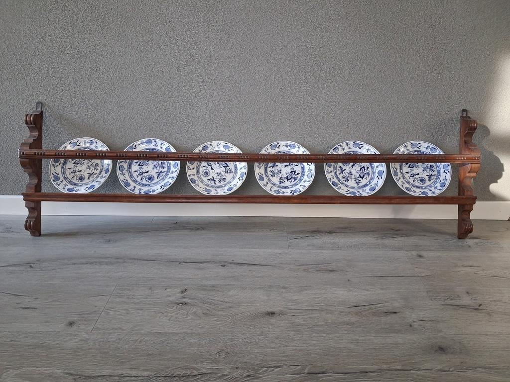 Antiek bordenrek met 6 borden, Ophalen