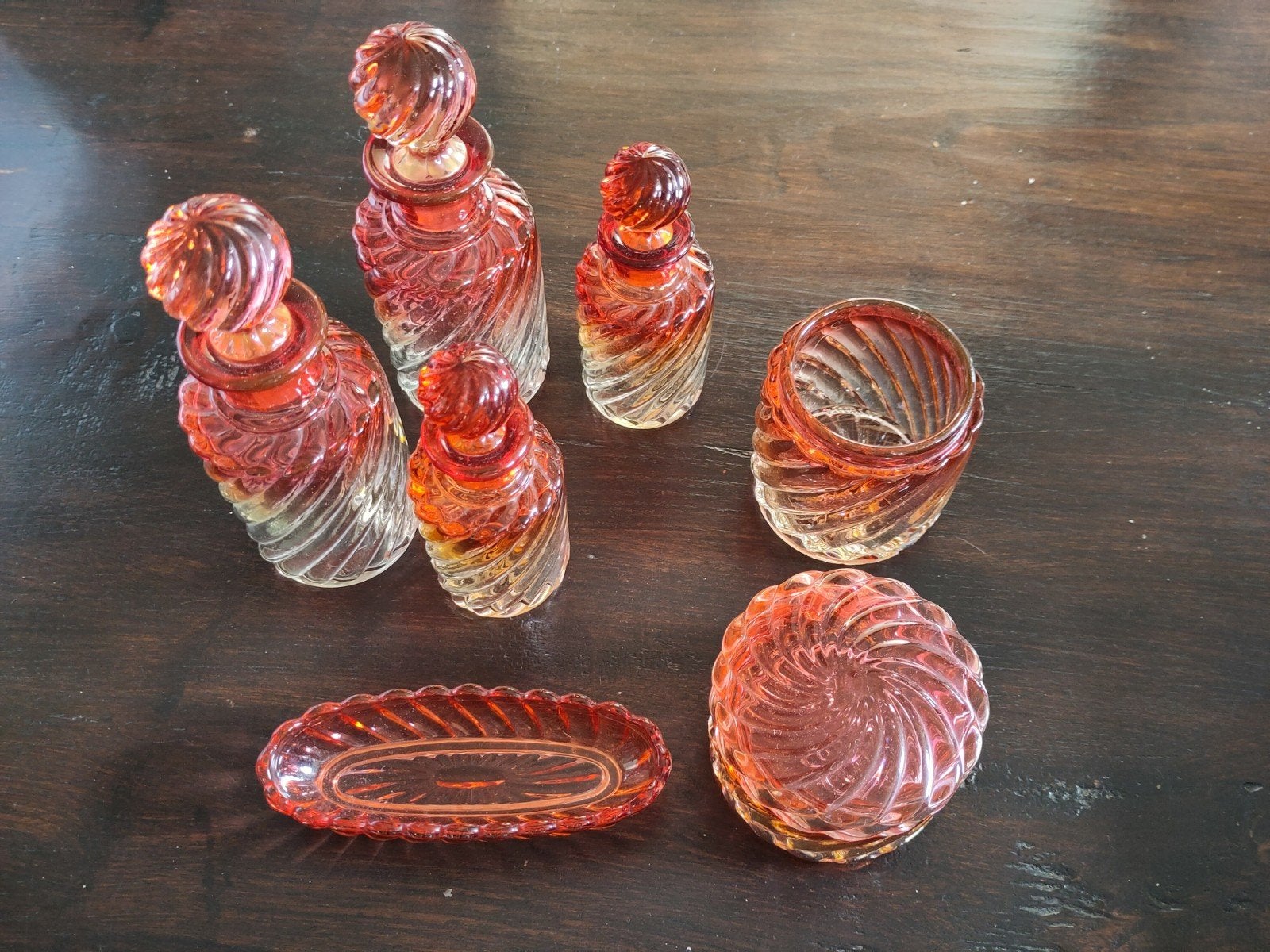 Vintage Baccarat Amberina Set, Ophalen of Verzenden