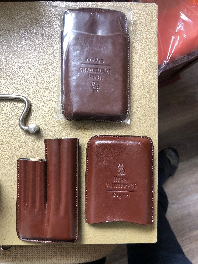 Lederen sigaren etui van Henri Wintermans, Verzamelen, Verzenden, Nieuw, Tabaksdoos of Verpakking