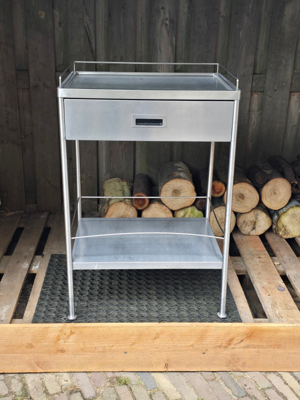 Metalen bijzettafel of trolley, Ophalen of Verzenden, Gebruikt
