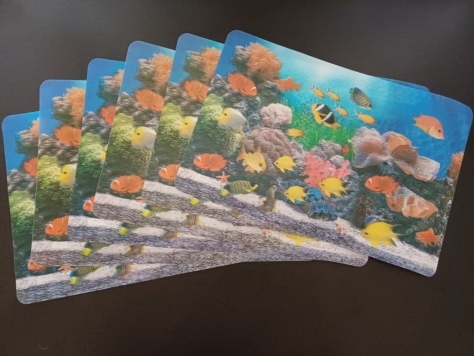 Set van 6 placemats met 3D onderwaterwereld design, Overige typen, Ophalen of Verzenden, Nieuw, Kunststof