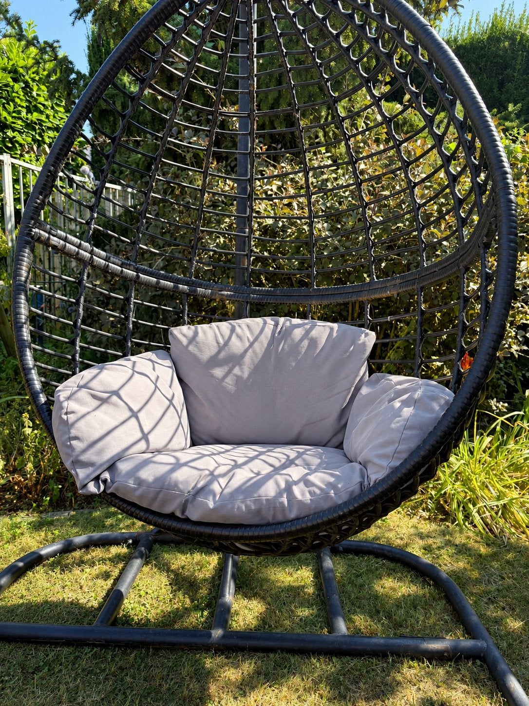 Comfortabele Wicker Hangstoel met Kussen, Ophalen, Gebruikt, Wicker