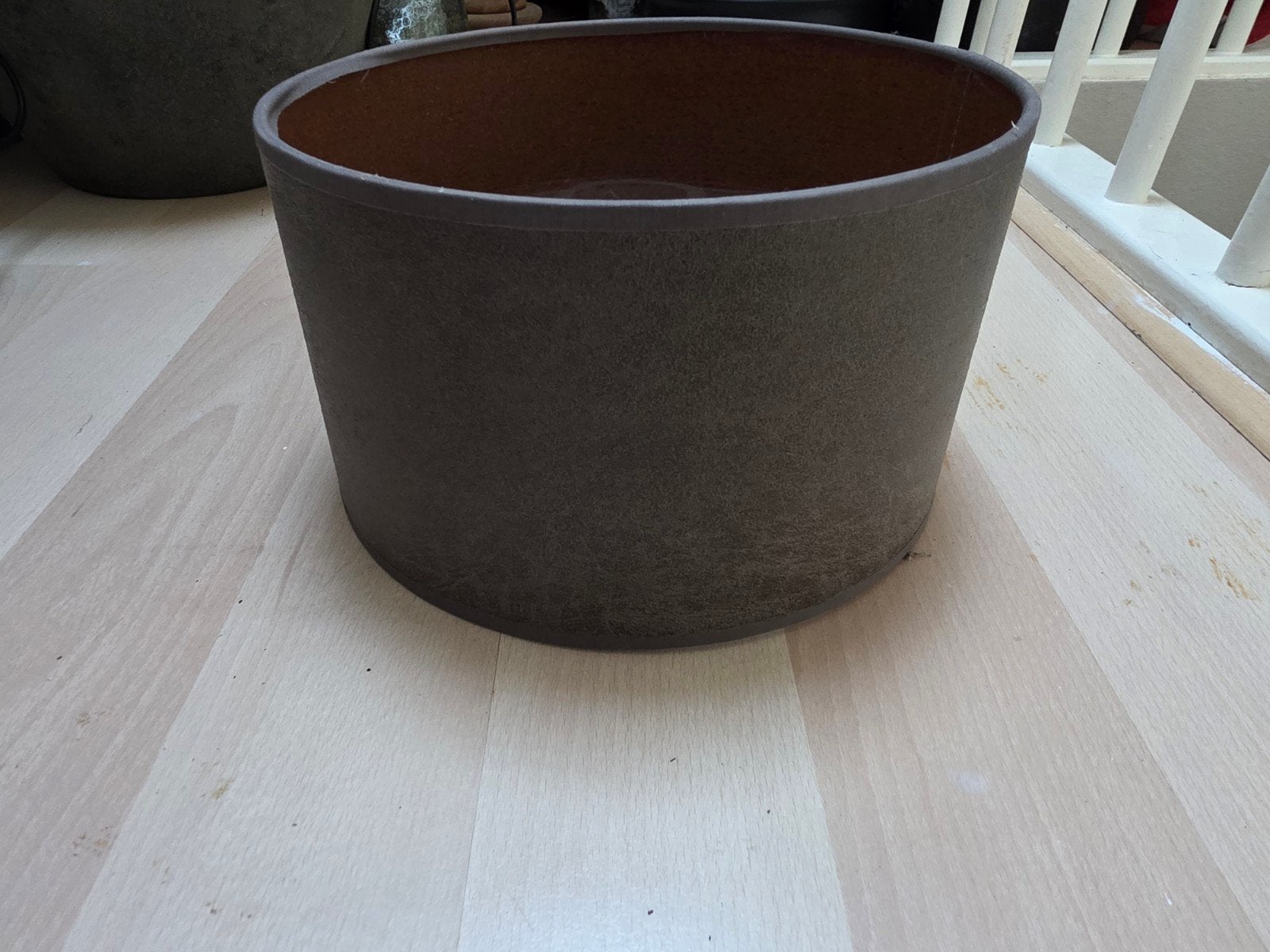 Cilindervormige lampenkap - Hoogte 15 cm, Diameter 25 cm, Ophalen, Gebruikt, Bruin, Rond