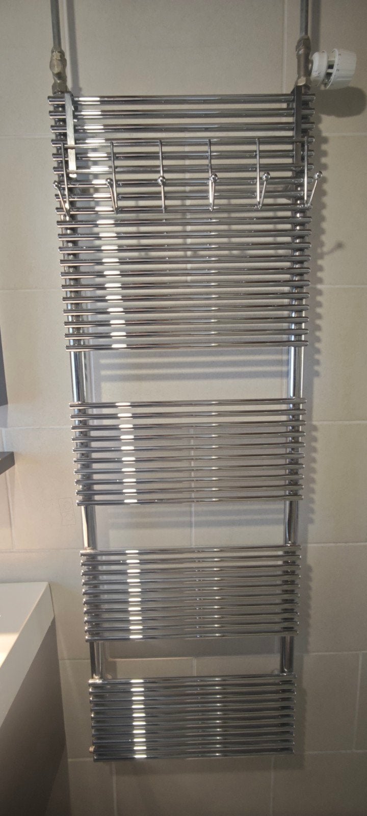 Chromen handdoekradiator 150x50 cm met haakjes, Ophalen, Radiator, Minder dan 60 cm, 80 cm of meer