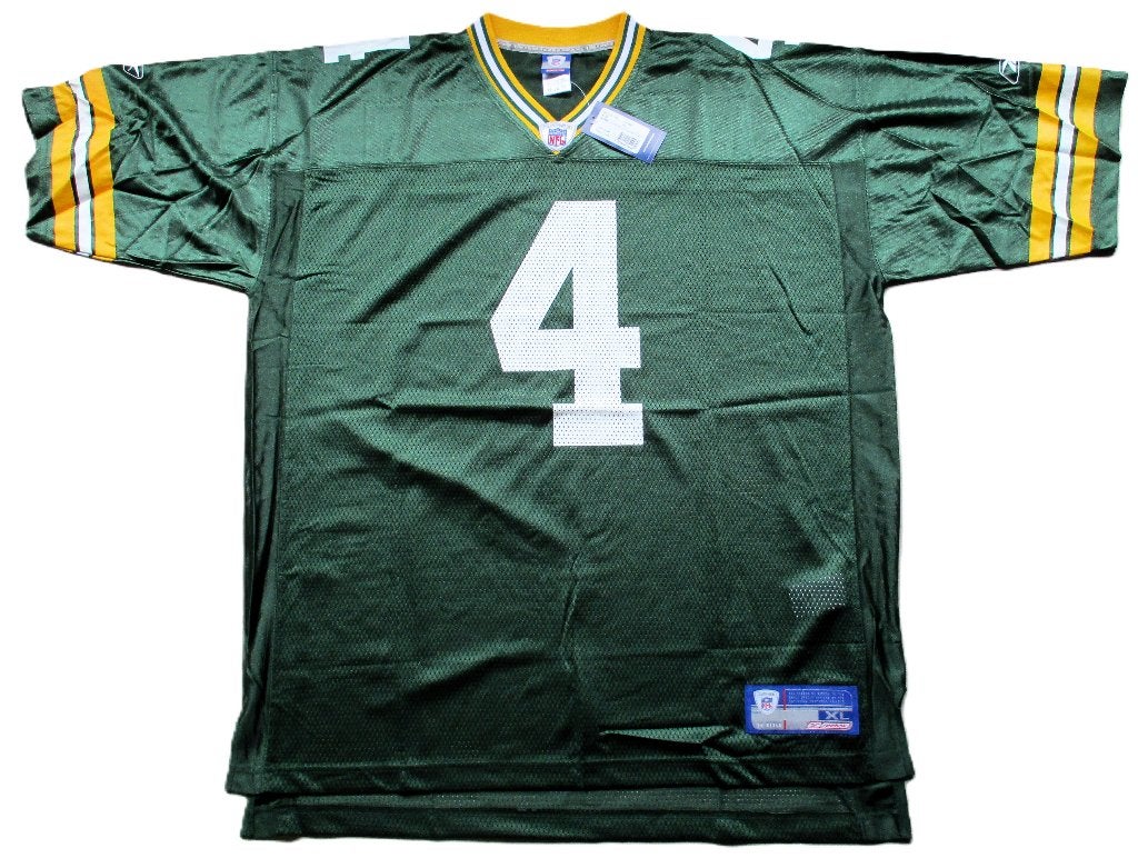 Green bay packers no 4 favre reebok nfl football jersey, Info@taurusvintage.nl, Nieuw, Ophalen of Verzenden, Weg en land