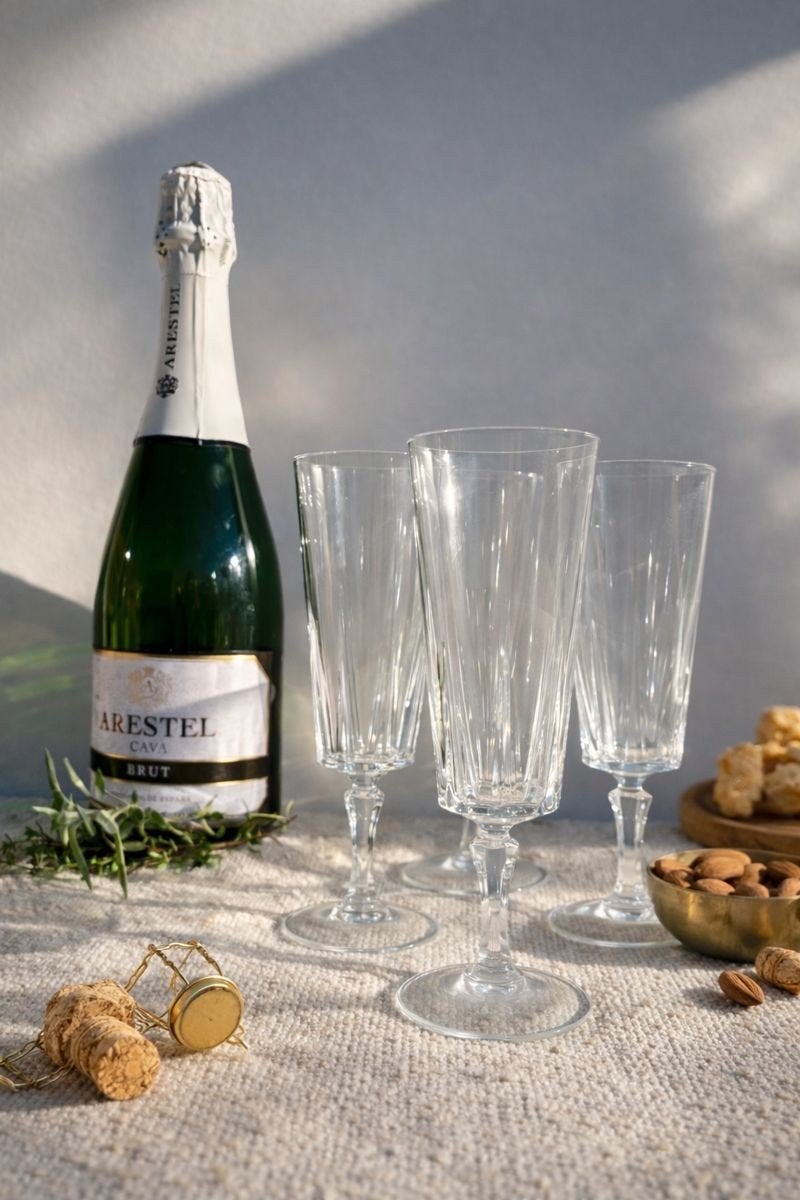 Een set van 6 Vintage champagne glazen Luminarc, Overige typen, Ophalen of Verzenden, Zo goed als nieuw, Luminarc