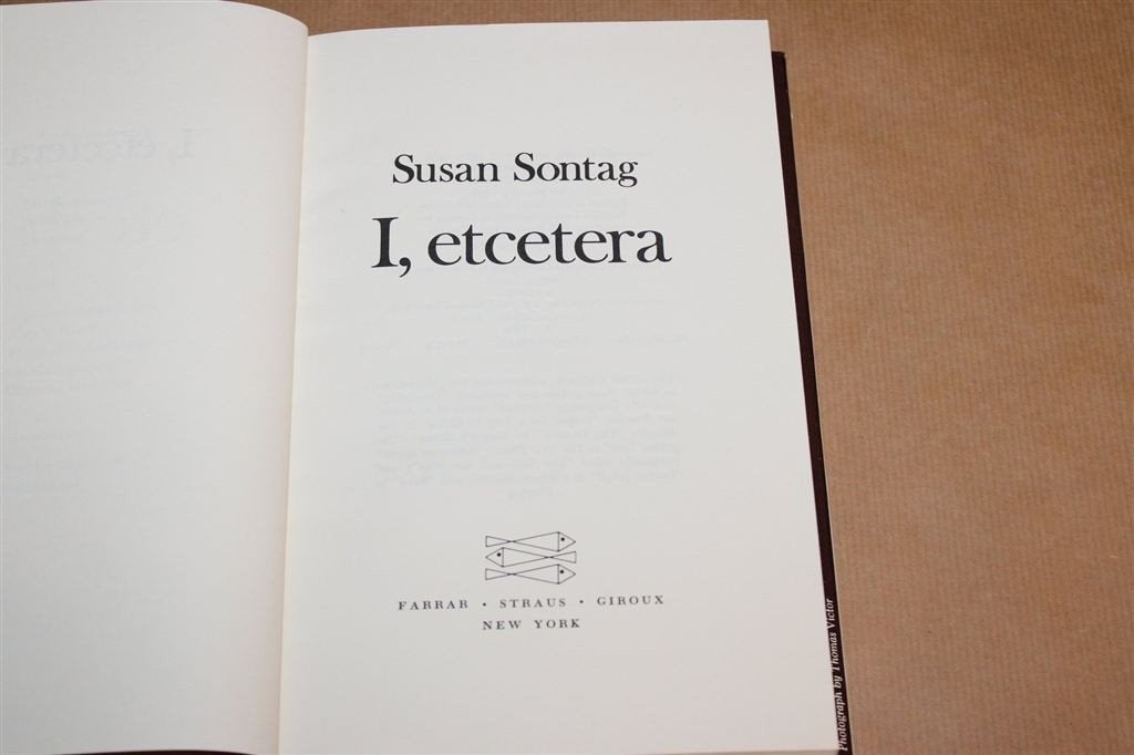 I, Etcetera — Susan Sontag, Farrar Straus 1978, Boeken, Ophalen of Verzenden, Gelezen