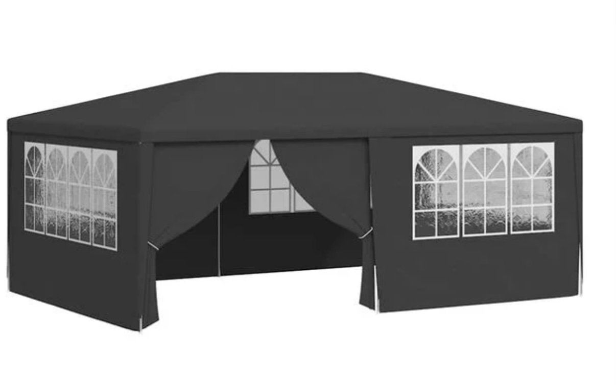 Partytent VidaXL 4x6 meter antraciet, slecht 1x gebruikt, Ophalen, Zo goed als nieuw, Minder dan 5 meter