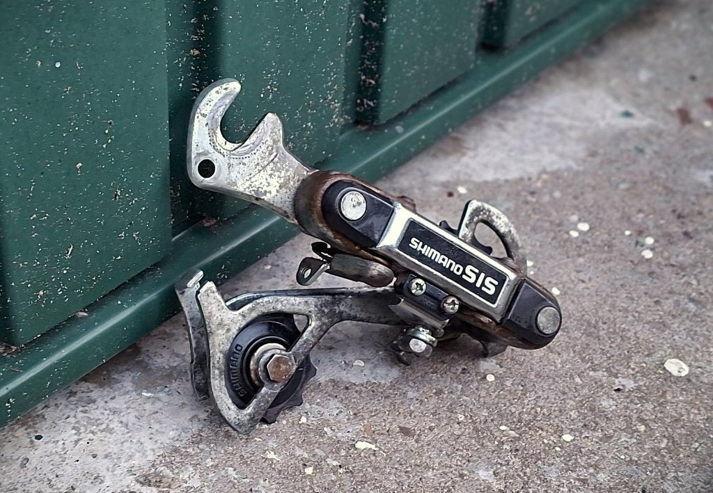 Stevige Shimano sis derailleur met banden en ketting, Fietsen en Brommers, Fietsonderdelen, Ophalen, Gebruikt, Overige materialen
