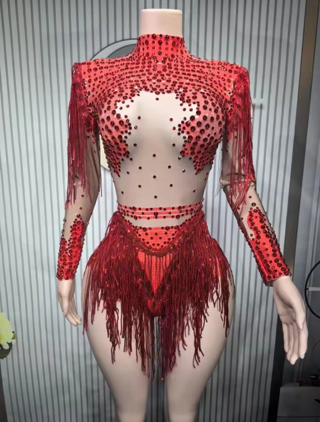 Fantastische Show Outfit, Bodysuit en Pruik, tm XL, Verzenden, Nieuw