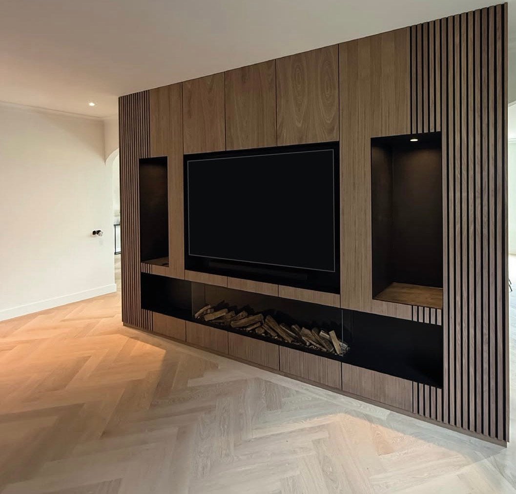 ACTIE VANAF €850! Japandi curve/rond cinewall/mediawall, Ophalen of Verzenden, Zo goed als nieuw, 500 cm of meer, 3 ramen of meer