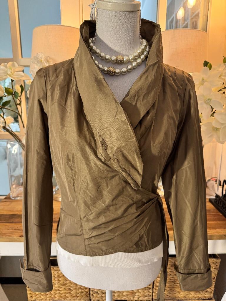 Bruine overslag-blouse Josephine & Co, 38/M, ZGAN., Ophalen of Verzenden, Zo goed als nieuw, Maat 38/40 (M), Bruin