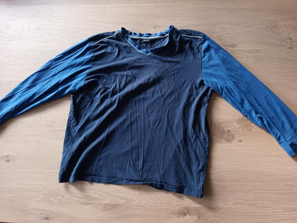 Hema pyjamashirt pyjama shirt lange mouwen maat XL blauw, Ophalen of Verzenden, Gedragen, Maat 56/58 (XL), Hema