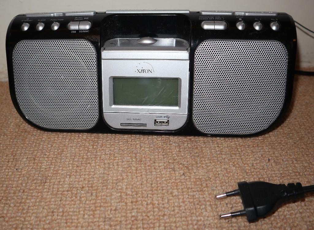 Xiron radio wekker met USB en stereo speakers, Witgoed en Apparatuur, Ophalen